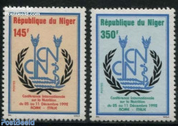 Niger 1992 World Food Conference 2v, Mint NH, Health - Food & Drink - Levensmiddelen
