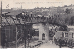 X14-47 GARE D' AGEN - PASSERELLE CONSEILLER GAUJA EN CONSTRUCTION - OCTOBRE 1912 + DETAILS AU DOS - (2 SCANS ) - Agen