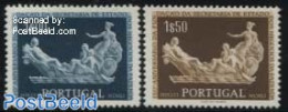 Portugal 1954 Ministry Of Finance 2v, Mint NH, Art - Sculpture - Unused Stamps