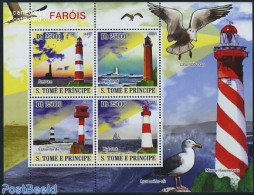 Sao Tome/Principe 2008 Lighthouses 4v M/s, Mint NH, Transport - Various - Ships And Boats - Lighthouses & Safety At Sea - Ships