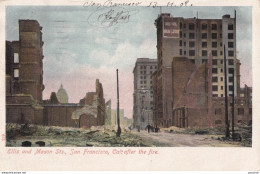 X13- SAN FRANCISCO , CALIFORNIA , CA, POSTCARD , ELLIS  & MASON STREETS AFTER THE  FIRE - 1908 - ( 2 SCANS ) - San Francisco