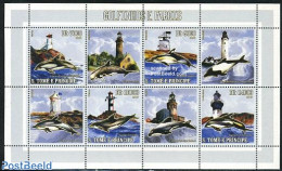 Sao Tome/Principe 2006 Lighthouses & Dolphins 4v M/s (with 4 Tabs), Mint NH, Nature - Various - Sea Mammals - Lighthou.. - Vuurtorens