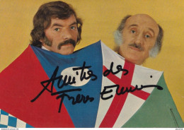 X11-  ARTISTES  "  LES FRERES ENNEMIS "  - CARTE DEDICACEE - SIGNEE - AUTOGRAPHE - DISQUES  PHILIPS  - 2 SCANS  - Entertainers