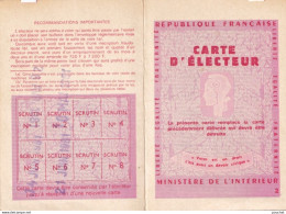 X8- CARTE D ' ELECTEUR  DE  1981 - CAPDENAC - SALLE DES FETES  - AVEYRON - ( 2 SCANS ) - Historische Documenten