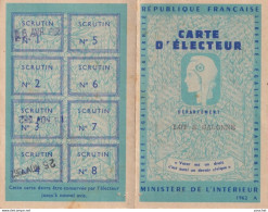 X8- CARTE D ' ELECTEUR - MAIRIE D ' ASTAFFORT  -  LOT ET GARONNE - 1962 -  ( 2 SCANS ) - Documents Historiques