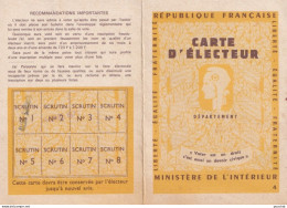 X8- CARTE D ' ELECTEUR  DE  1970  - CAPDENAC - SALLE DES FETES  - AVEYRON - ( 2 SCANS ) - Documents Historiques