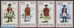 Barbuda 1975 Military Uniforms 4v, Mint NH, Various - Uniforms - Kostüme