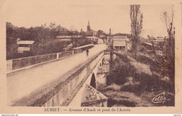 X6-32) AUBIET (GERS) AVENUE D'AUCH ET PONT DE L'ARRATS - ( 2 SCANS ) - Autres & Non Classés