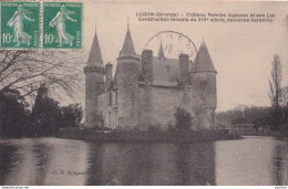 X2-33) LUDON (GIRONDE) CHATEAU POMIES AGASSAC ET SON LAC - CONSTRUCTION FEODALE DU XV° SIECLE ANCIENNE BARONNERIE  - Autres & Non Classés