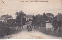 X2-18) BENGY (CHER) PASSAGE A NIVEAU - COUVENT ET CHATEAU - ( ANIMEE - ATTELAGE CHEVAL - 2 SCANS )  - Other & Unclassified