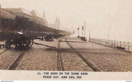 X2- KÖLN - THE  GUNS ON THE RHINE BANK - PEACE DAY, JUNE 28th , 1919 - ( 2 SCANS ) - Koeln
