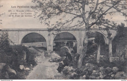 X1-64) ARUDY - LE VIADUC ET LE PONT DE GERME  - VALLEE D ' OSSAU - ANIMEE - 1906  - ( 2 SCANS ) - Arudy