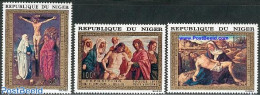 Niger 1973 Easter 3v, Mint NH, Religion - Religion - Art - Paintings - Niger (1960-...)