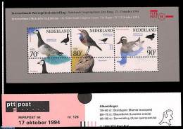Netherlands 1994 Birds, FEPAPOST S/s, Presentation Pack 128, Mint NH, Nature - Birds - Geese - Unused Stamps