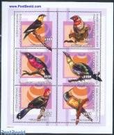Central Africa 2001 Birds 6v M/s (6x350F), Mint NH, Nature - Birds - Centrafricaine (République)