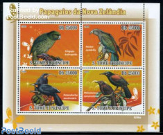 Sao Tome/Principe 2009 New Zealand Parrots 4v M/s, Mint NH, Nature - Birds - Butterflies - Parrots - Sao Tome En Principe