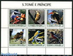 Sao Tome/Principe 2003 Birds, Concode 6v M/s, Mint NH, Nature - Transport - Birds - Concorde - Aircraft & Aviation - Concorde