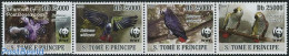 Sao Tome/Principe 2009 WWF, Parrots 4v [:::], Mint NH, Nature - Birds - Parrots - World Wildlife Fund (WWF) - Sao Tome Et Principe