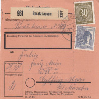 Paketkarte 1948: Beratzhausen Nach Eglfing-Haar - Covers & Documents