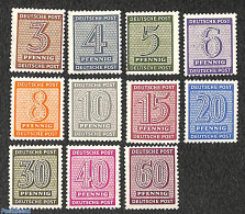 Germany, DDR 1945 Definitives 11v, WM Upstairs, Mint NH - Andere & Zonder Classificatie