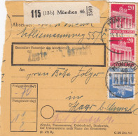 BiZone Paketkarte 1948: München Nach Haar - Storia Postale