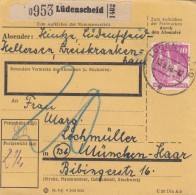 BiZone Paketkarte 1948: Lüdenscheid Nach München-Haar, Nachgebühr - Briefe U. Dokumente