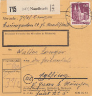 BiZone Paketkarte 1948: Nandlstadt Nach Eglfing, Heilanstalt - Briefe U. Dokumente