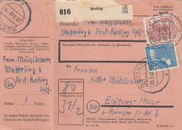 Paketkarte 1948: Roding Nach Eglfing-Haar - Lettres & Documents