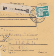 BiZone Paketkarte 1948: München-Pasing Nach Haar, Heil- Und Pflegeanstalt - Lettres & Documents