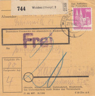 BiZone Paketkarte 1948: Weiden Nach Haar B. München - Briefe U. Dokumente