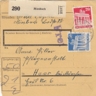 BiZone Paketkarte 1948: Miesbach Nach Haar - Lettres & Documents