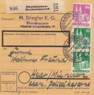 BiZone Paketkarte 1948: Rheinhausen-Hochemmerich Nach Haar-München - Briefe U. Dokumente