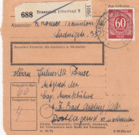 Paketkarte 1947: Traunstein Nach Bad Aibling, Mitglied Bayr. Musikbühne - Lettres & Documents