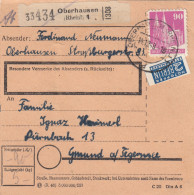 BiZone Paketkarte 1948: Oberhausen Nach Gmund Am Tegernsee - Briefe U. Dokumente