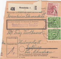 Paketkarte 1948: Rosenheim Nach Heilanstalt Eglfing - Lettres & Documents