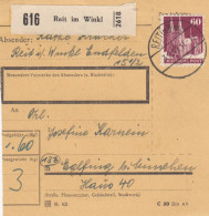 BiZone Paketkarte 1948: Reit Im Wnkel Nach Eglfing Bei München - Brieven En Documenten