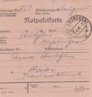 Paketkarte 1948:  Langenau Nach Haar, Notpaketkarte - Brieven En Documenten