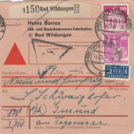 BiZone Paketkarte 1948: Bad Wildungen Nach Gmund Am Tegernsee, Nachnahme - Covers & Documents
