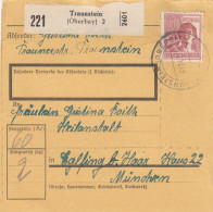 Paketkarte 1947: Traunstein Nach Eglfing, Heilanstalt - Briefe U. Dokumente