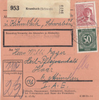 Paketkarte 1948: Krumbach Nach Haar, Heil- Und Pflegeanstalt - Lettres & Documents