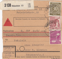 Paketkarte 1948: München Nach Haar, Nachnahme - Brieven En Documenten