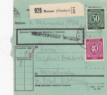 Paketkarte 1947: Murnau Nach Maschrain Bei Bad Aibling, Seltenes Formular - Lettres & Documents