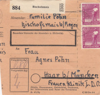 Paketkarte 1948: Bischofsmais Nach Haar, Frauenklinik - Covers & Documents