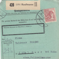 Paketkarte 1948: Kaufbeuren Nach Haar, Seltenes Formular - Brieven En Documenten