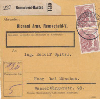 Paketkarte 1948: Remscheid-Hasten Nach Haar B. München - Brieven En Documenten