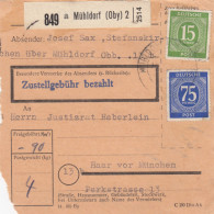 Paketkarte 1947: Mühldorf Nach Haar Vor München - Brieven En Documenten