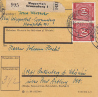Paketkarte 1947 Wuppertal-Cronenberg Nach Antersau/Schönau über B.Aibling - Lettres & Documents
