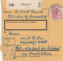 Paketkarte 1947: München 19 Nach Jenbach, Holzhandlung - Covers & Documents