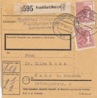 Paketkarte 1947: Frankfurt Main Nach Haar Bei München - Briefe U. Dokumente