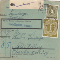 Paketkarte 1946: Dachau Nach Bad Aibling, Besonderes Formular - Briefe U. Dokumente